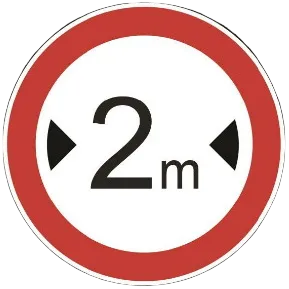 saobracajni znak Zabrana saobraćaja za vozila čija širina prelazi određenu širinu