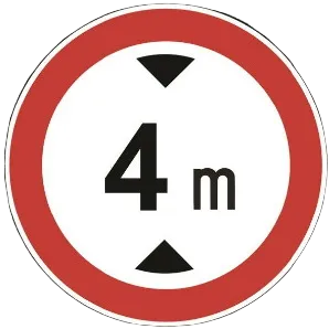 saobracajni znak Zabrana saobraćaja za vozila čija širina prelazi određenu visinu