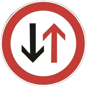 saobracajni znak Prvenstvo prolaza za vozila iz suprotnog smera